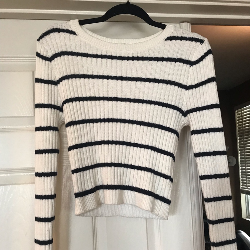 Cropped Striped Sweater